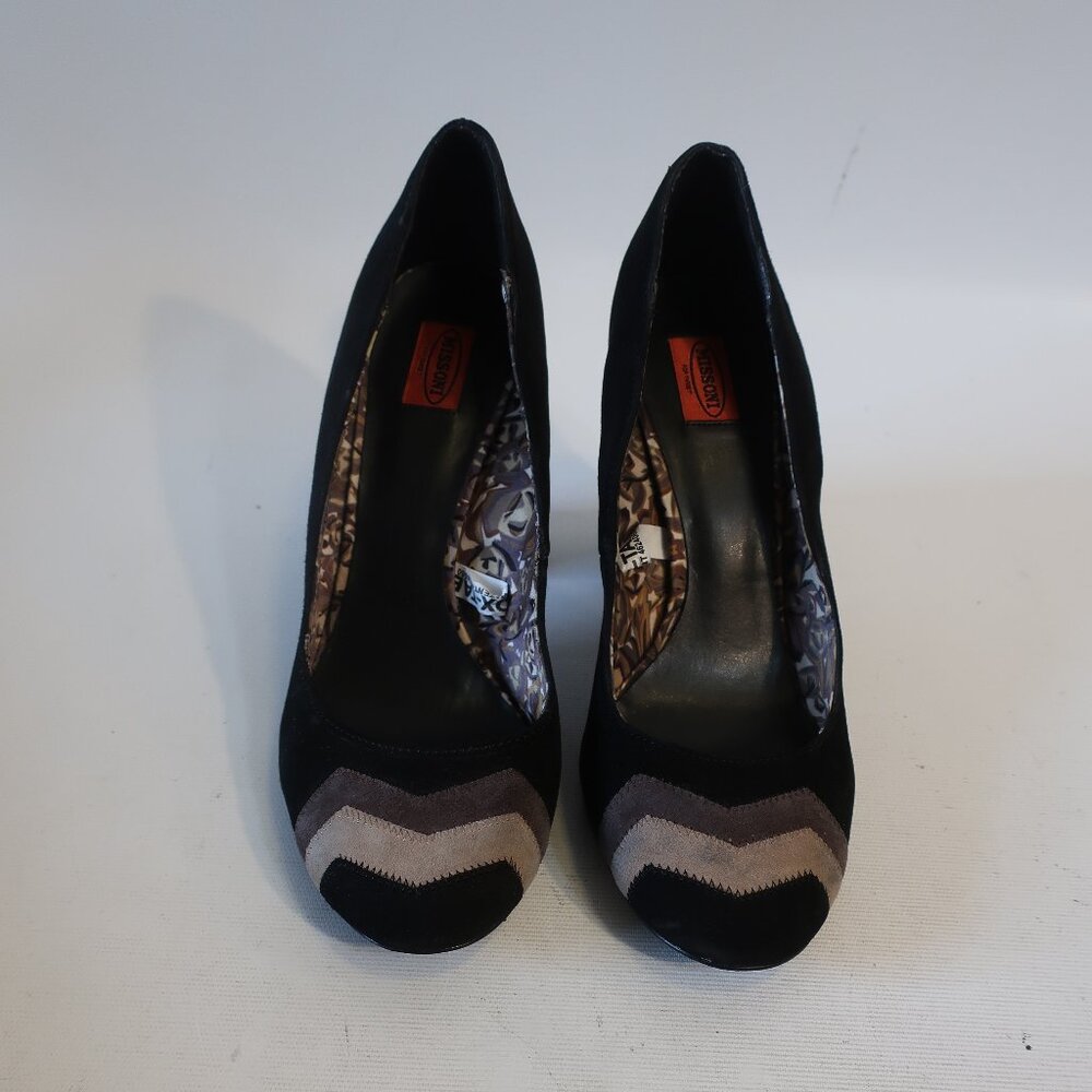 Womens Missoni For Target Black, Gray Suede Pumps 8